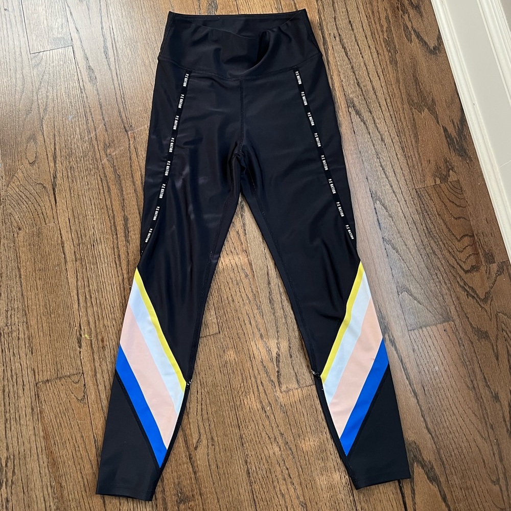 P.E. Nation Black leggings with Stripes